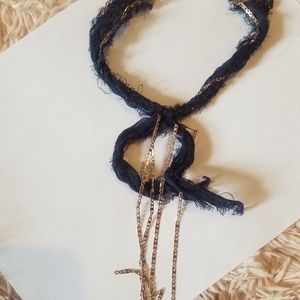 free people dark blue and copper colored choker